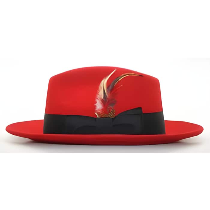 Dark color black Fedora / Hat Mens Dress Hat Red Prom pastel color