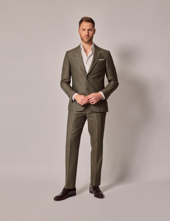 Dark Green Beach Wedding Suit for Men
