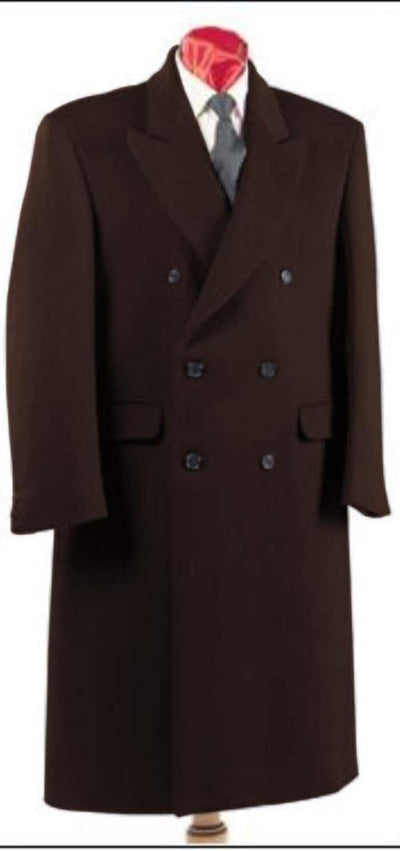 Men's Six Button Double Breasted Long Coat