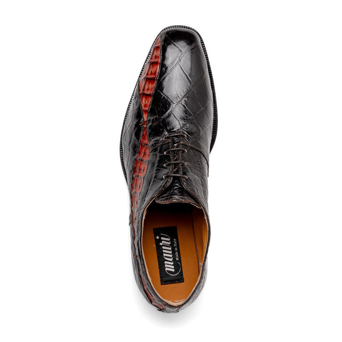 Mauri Dark Brown Gold Alligator Shoes Scarface