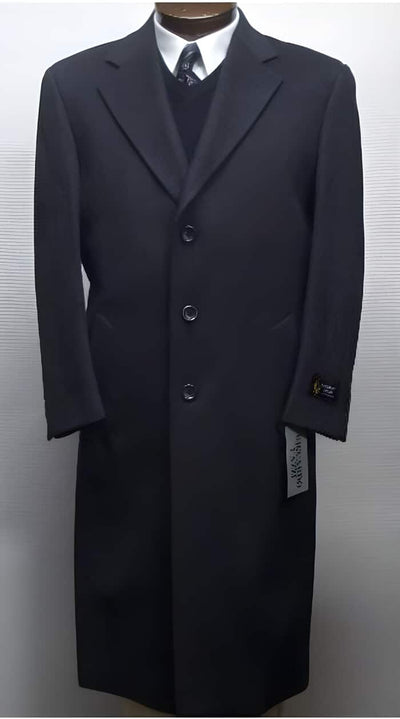 Charcoal Gray Wool Classic Button Front Overcoat