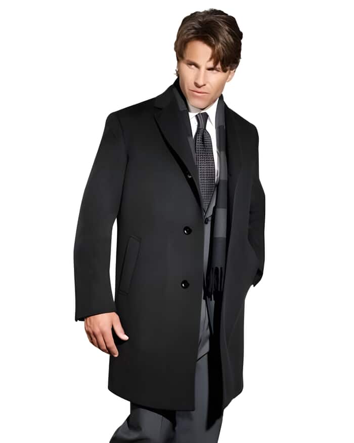 90% Wool Sports Coat Dark Charcoal Overcoat