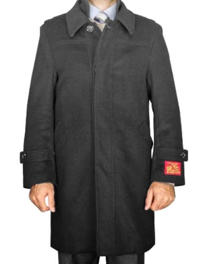 Dark Grey Modern Wool Blend Overcoat