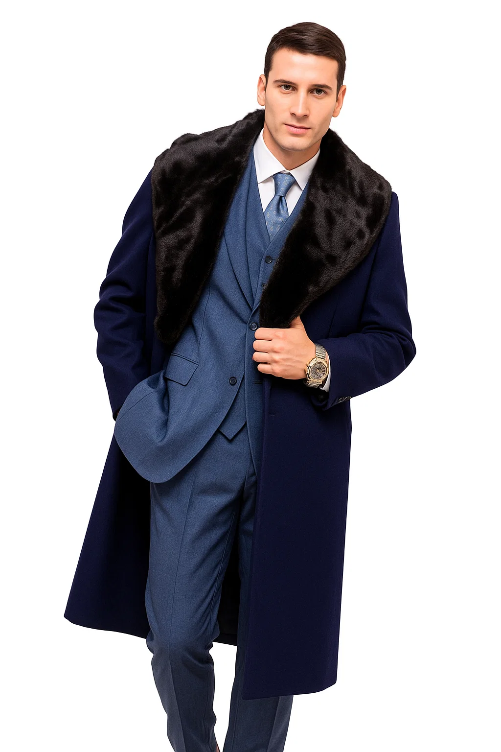 Dark Navy Blue Overcoat