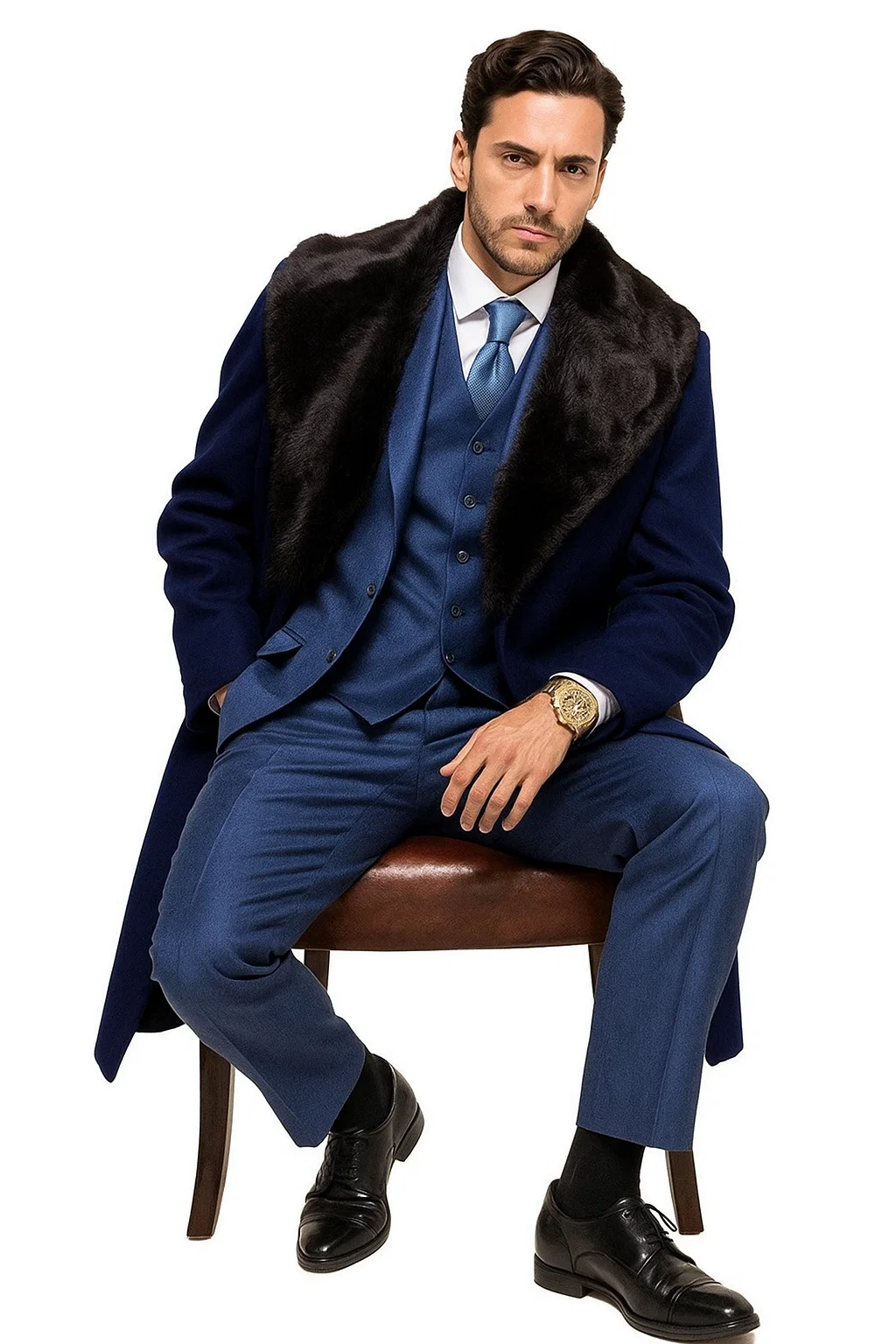 Dark Navy Blue Overcoat