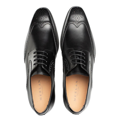 Tasso Wing Tip Derby Black by Mezlan - Made in Spain
