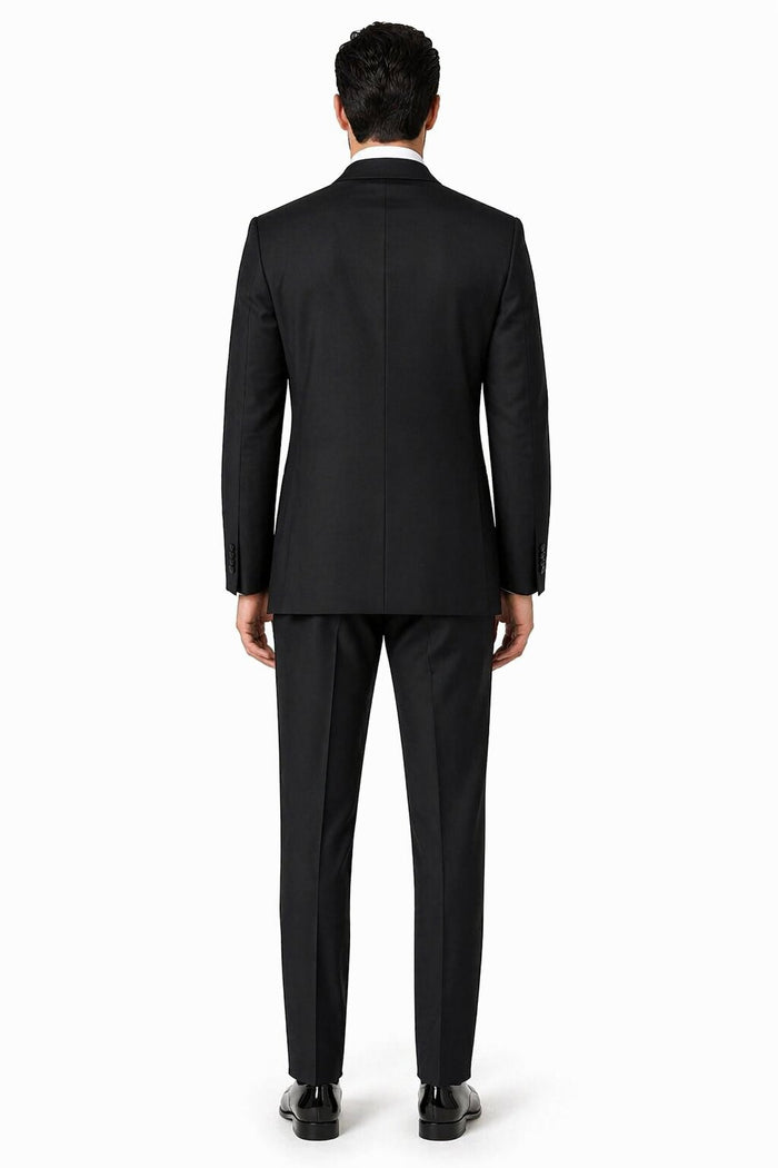 Double Breasted Men's Black Tuxedo Super 150's Discount Sale Designer
