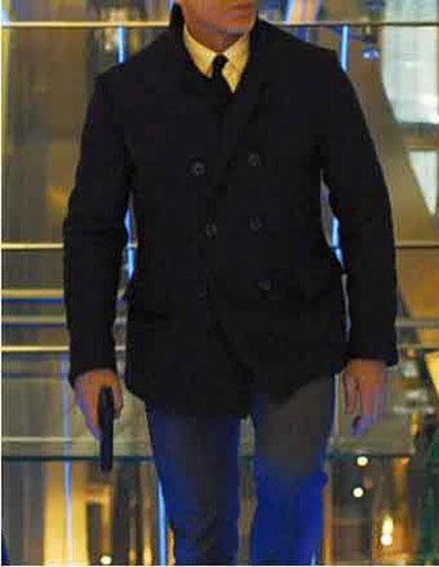 Daniel Craig Suit Men's Daniel Craig James Bond Cheap Priced Menswear Double Breasted Navy Blue Button Closure Peacoat