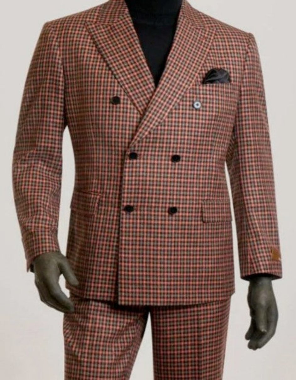 Plaid Double-Breasted Suit by Steve Harvey