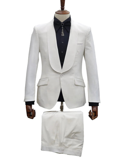 Ivory Tuxedo - 2 Piece Off White Groom Suit