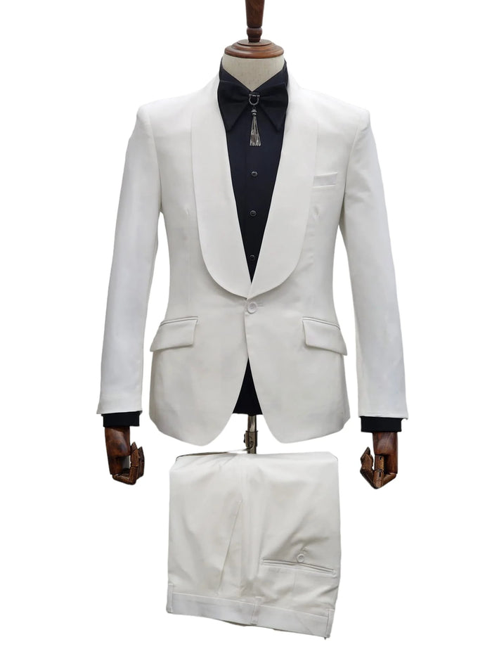 Ivory Tuxedo - 2 Piece Off White Groom Suit
