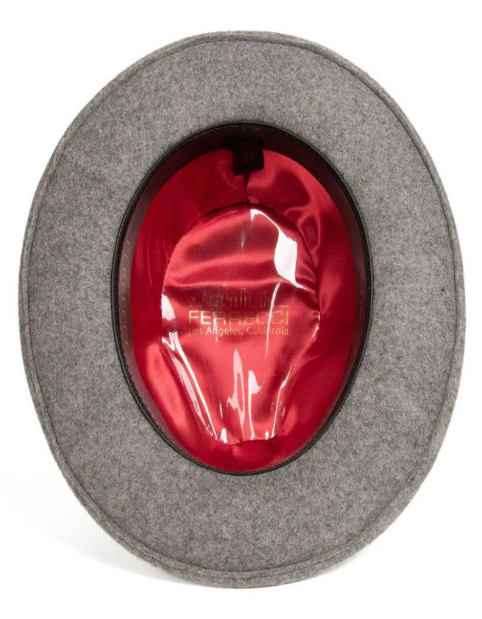 Grey 1920s Wool Fedora Dress Hat for Men