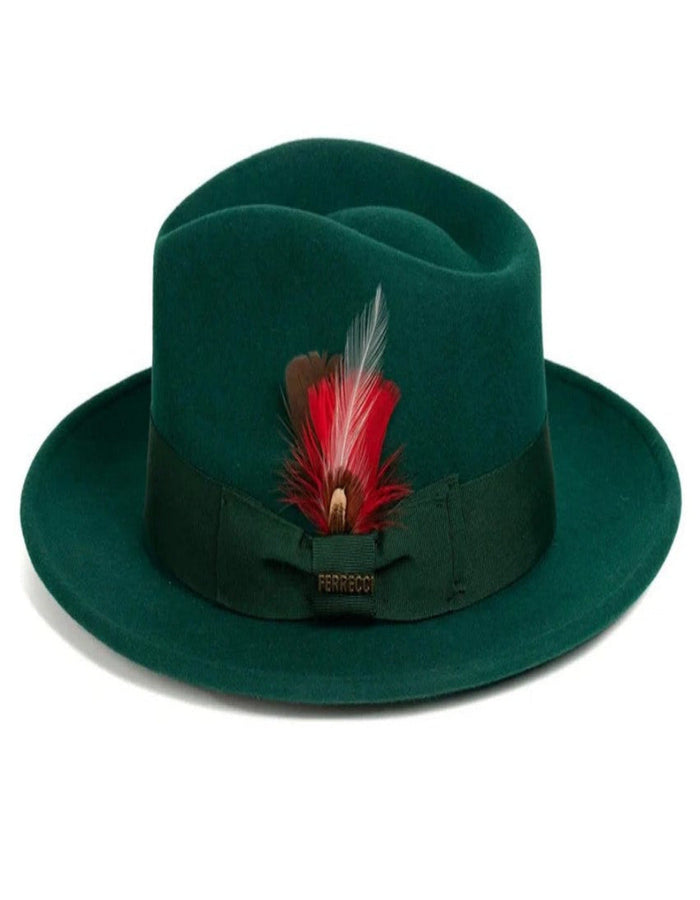 1920s Hunter Green Fedora – Men’s Classic Wool Dress Hat
