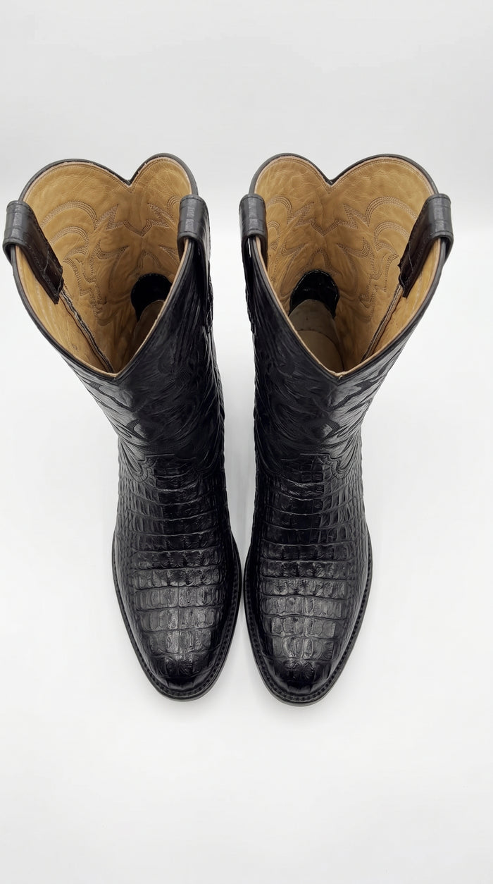 Los Altos Men’s Black Western Boots, Exotic Cowboy Dress Boots for Rodeo and Country Wear