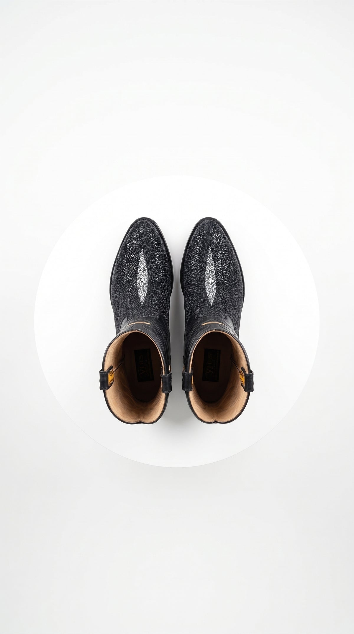 Men’s Black Genuine Stingray Mantarraya Cowboy Boots, Handmade J Toe Exotic Western Dress Boots