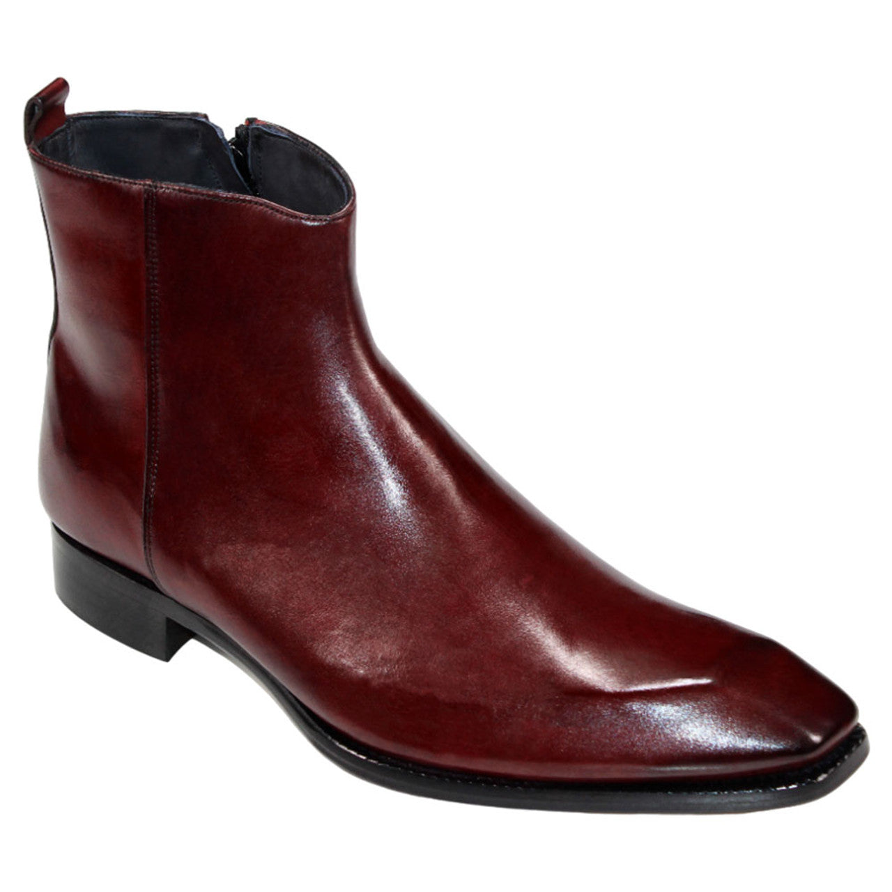 Cordovan Burgundy Italian Calfskin Ankle Boots