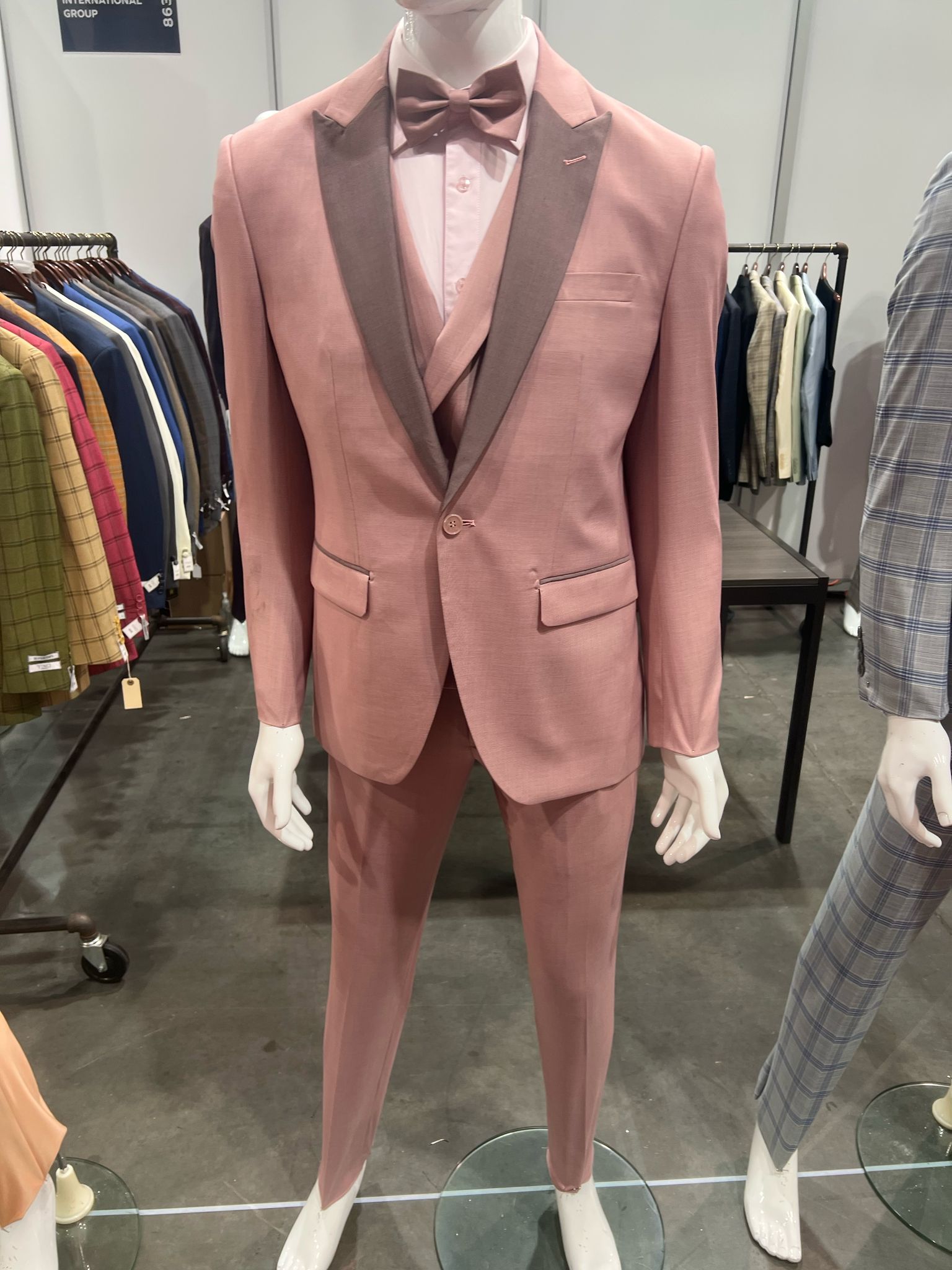 Dusty Pink Slim Fit Three-Piece Tuxedo