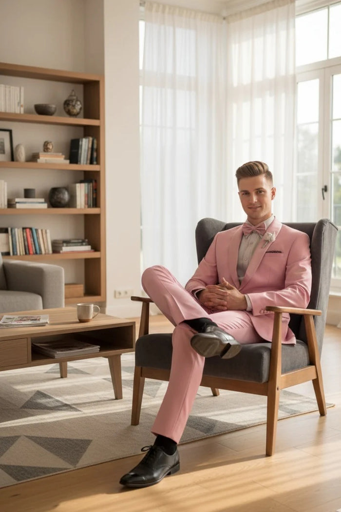Dusty Rose 1-Button Shawl Tuxedo