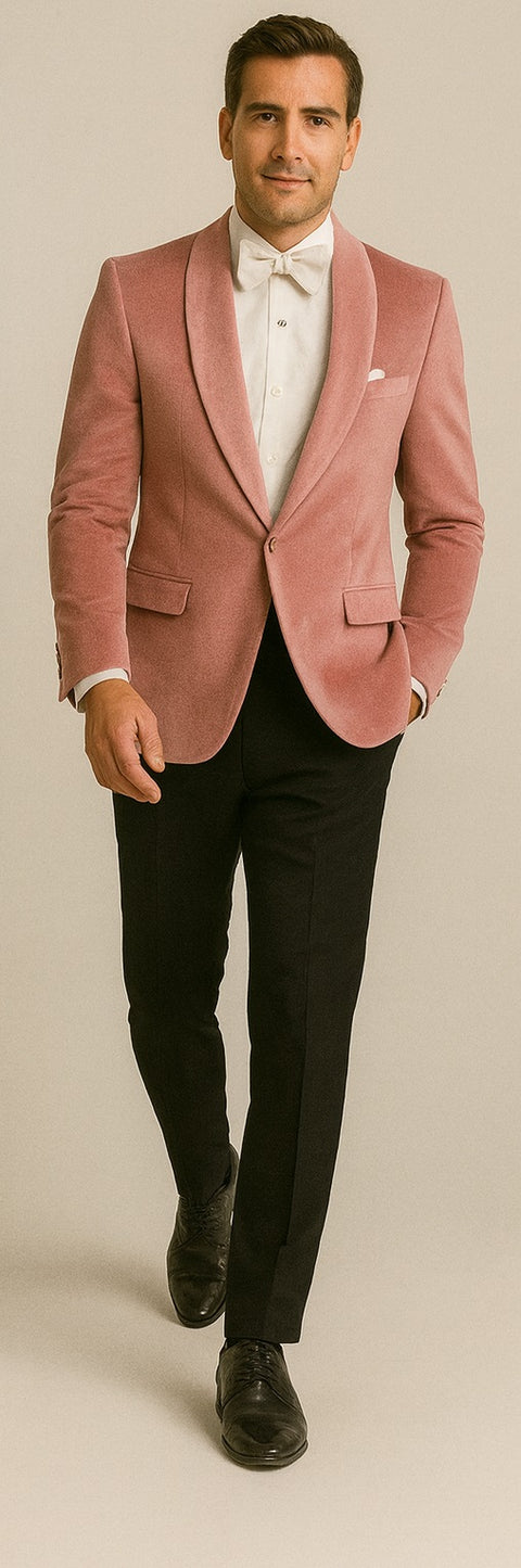 Mens Dusty Rose Velvet Dinner Jacket