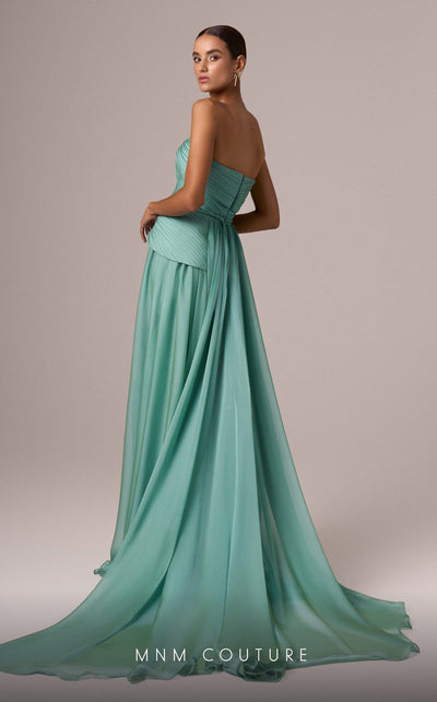 MNM Couture E0082 Beige Off-Shoulder Gown, Open Back