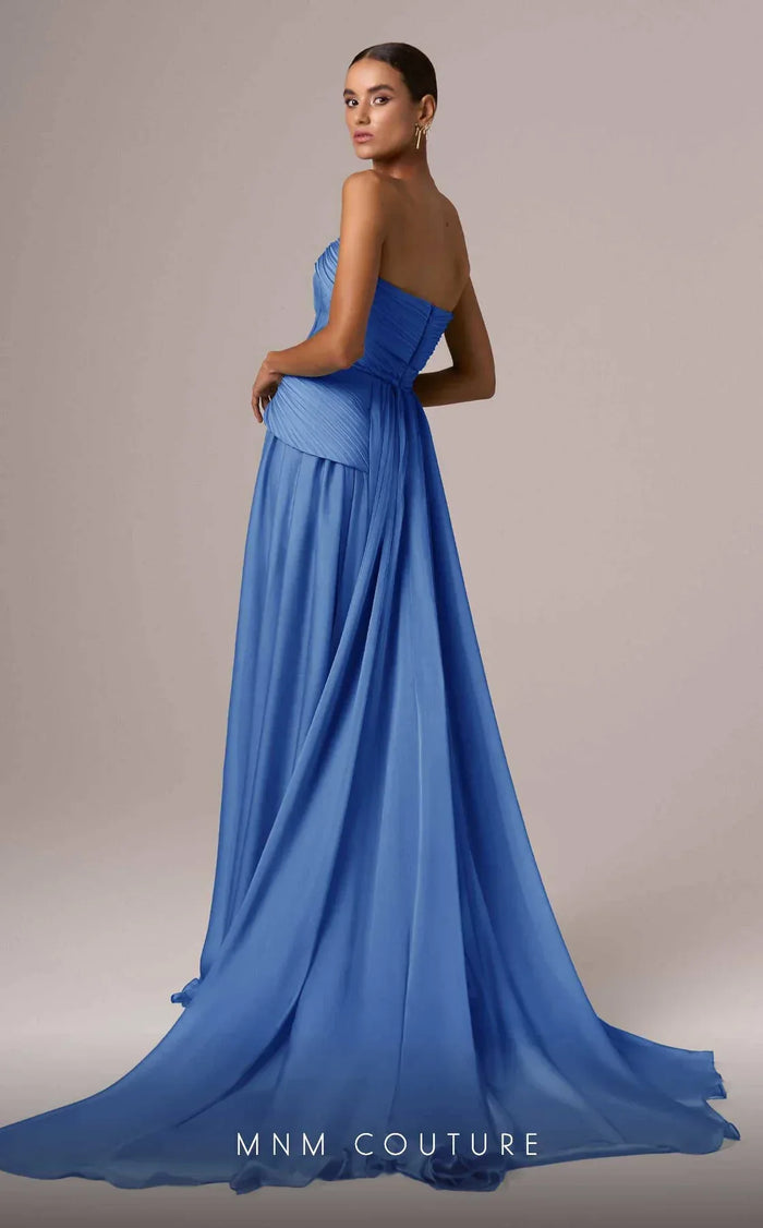 MNM Couture E0082 Beige Off-Shoulder Gown, Open Back