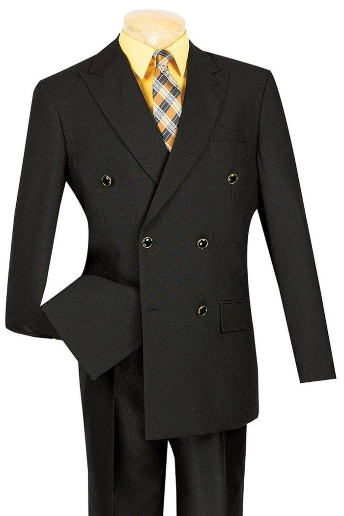 Men's Double Breasted Black Poplin Blazer
