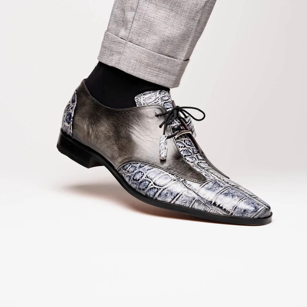 Anzio Exotic Alligator & Calfskin Leather Oxfords