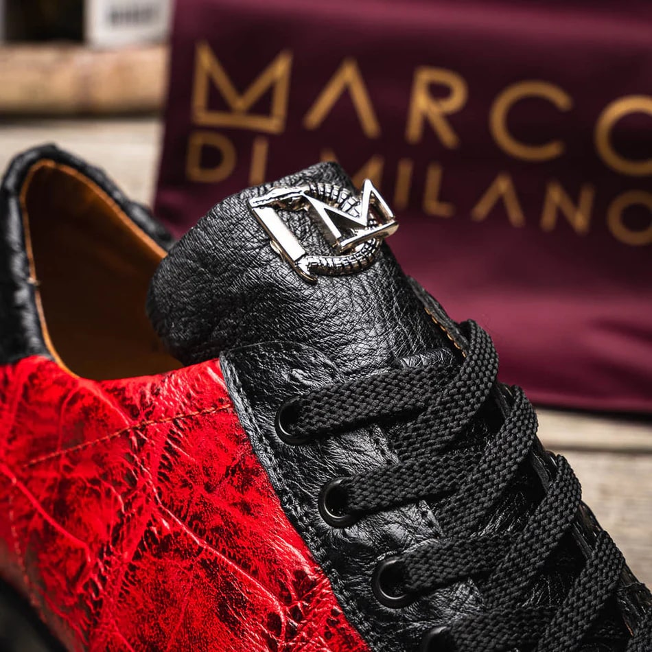 Marco Di Milano Saulo Black & Red Exotic Sneakers