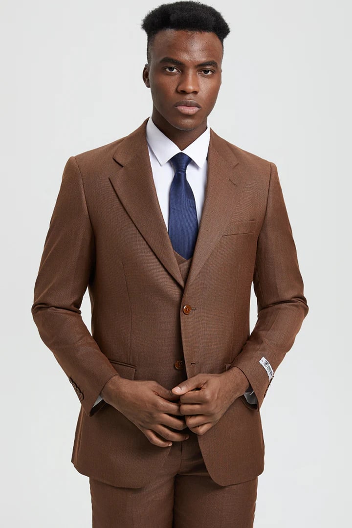 Stacy Adams Light Brown Tuxedo Suit Set