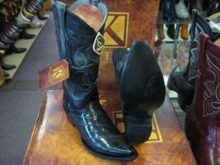 King Exotic Boots Gray Snip Toe Genuine Leather Piping Western Cowboy Dress Cowboy Boot Cheap Priced For Sale Online EE- Botas De Anguila