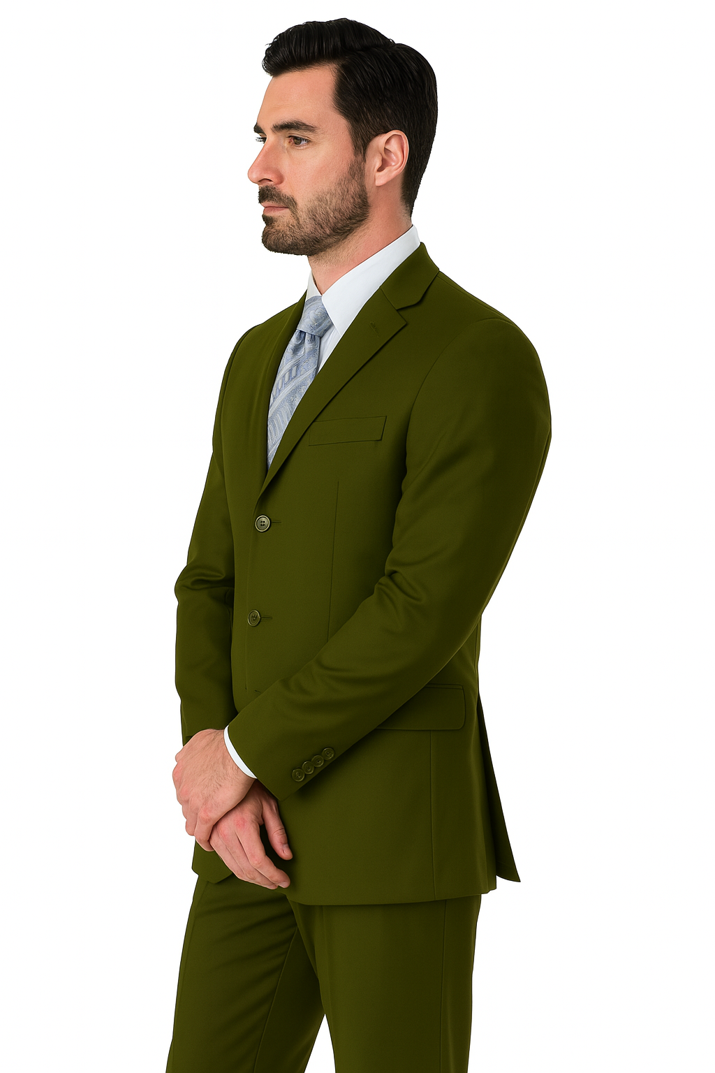 Milano Moda 3-Button Navy Suit for Men