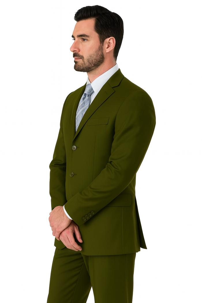 Milano Moda 3-Button Navy Suit for Men