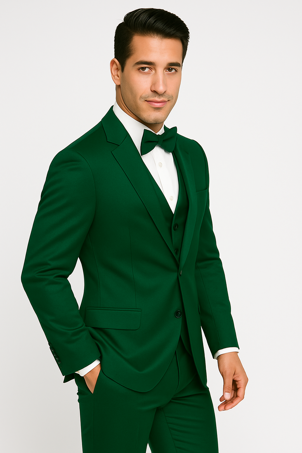 Emerald Green Satin Suit for Events