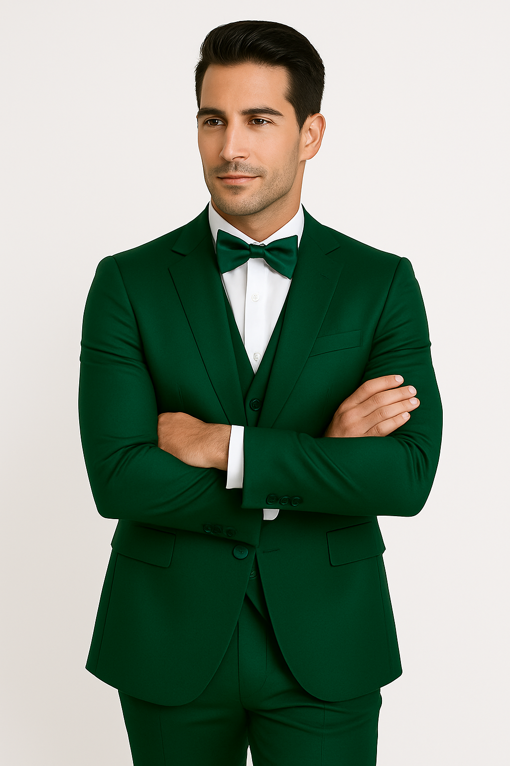 Emerald Green Satin Suit for Events