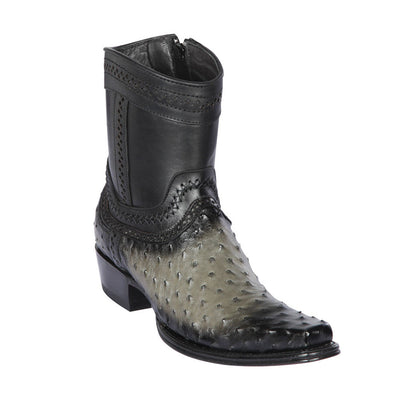 Grey Ostrich European Square Toe Men’s Boot