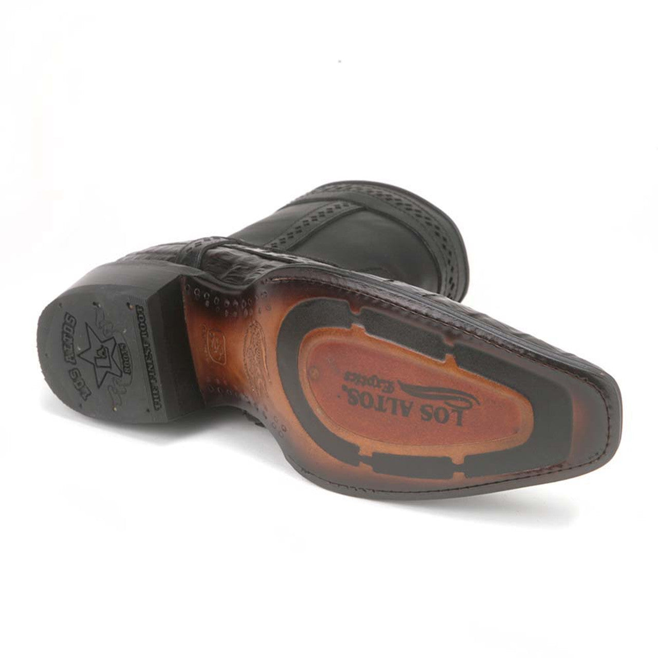 Square Toe Brown Caiman Tail Low Shaft Boots