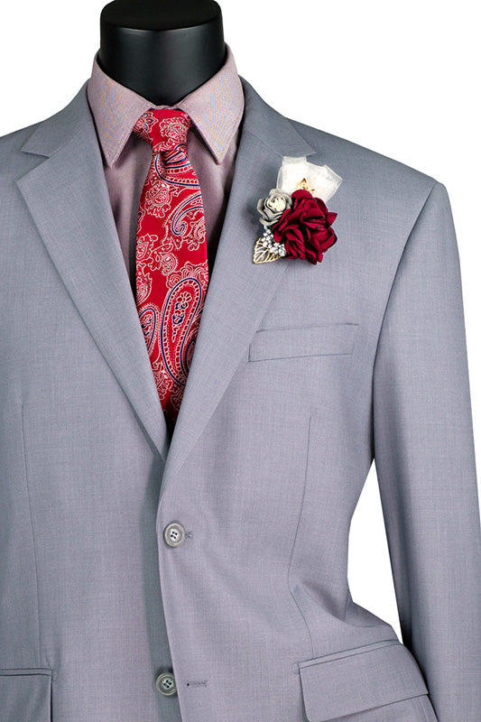 Nola Light Gray Regular Fit 2-Piece Suit