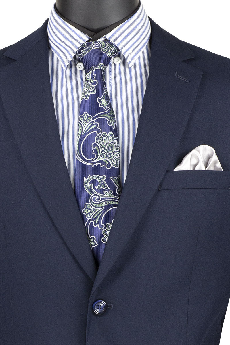 Nola Navy Regular Fit Suit with Elastic Waist