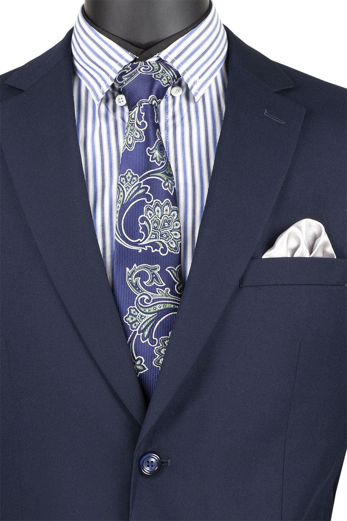 Nola Navy Regular Fit Suit with Elastic Waist