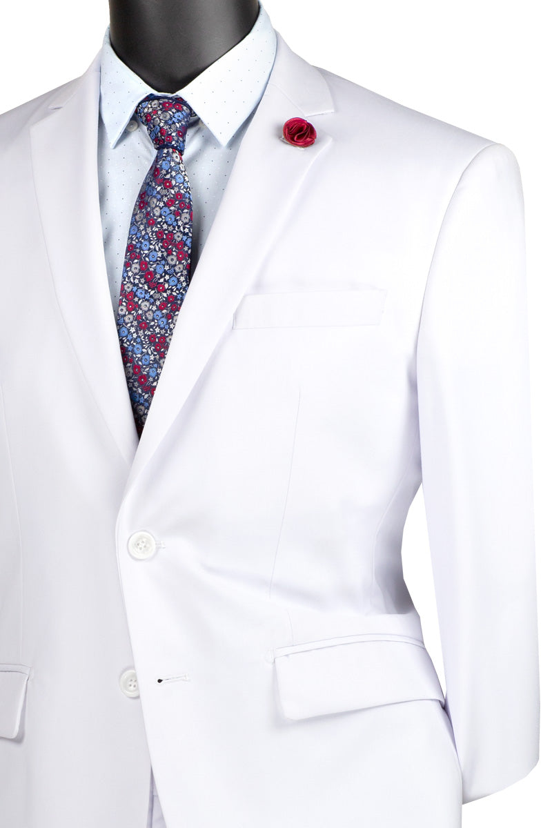 White Regular Fit 2 Piece Suit - Nola Collection
