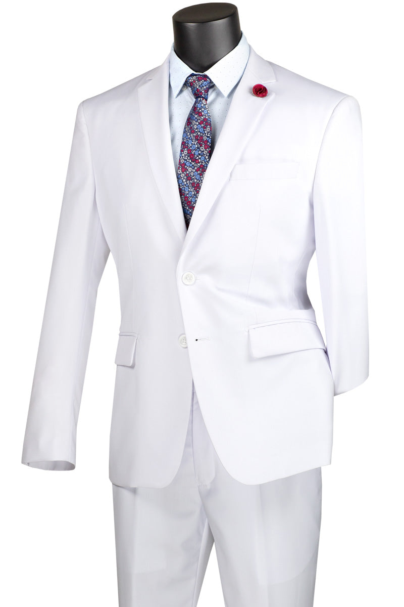 White Regular Fit 2 Piece Suit - Nola Collection