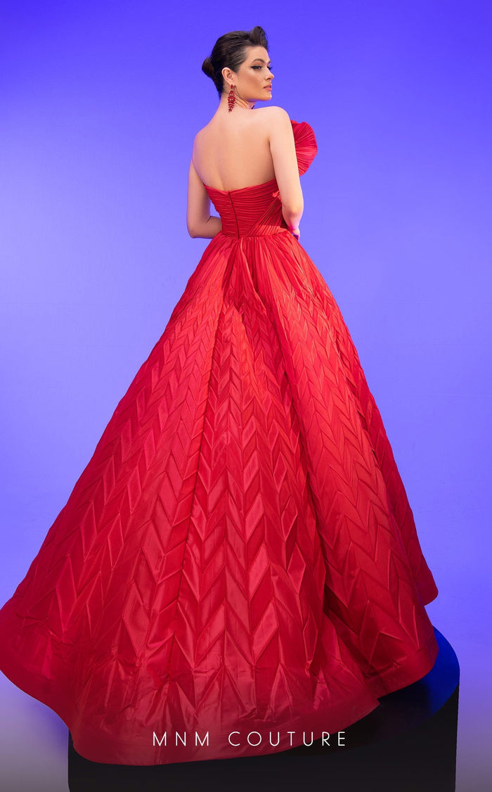 Fouad Sarkis F02815 Puff-Sleeve Ball Gown