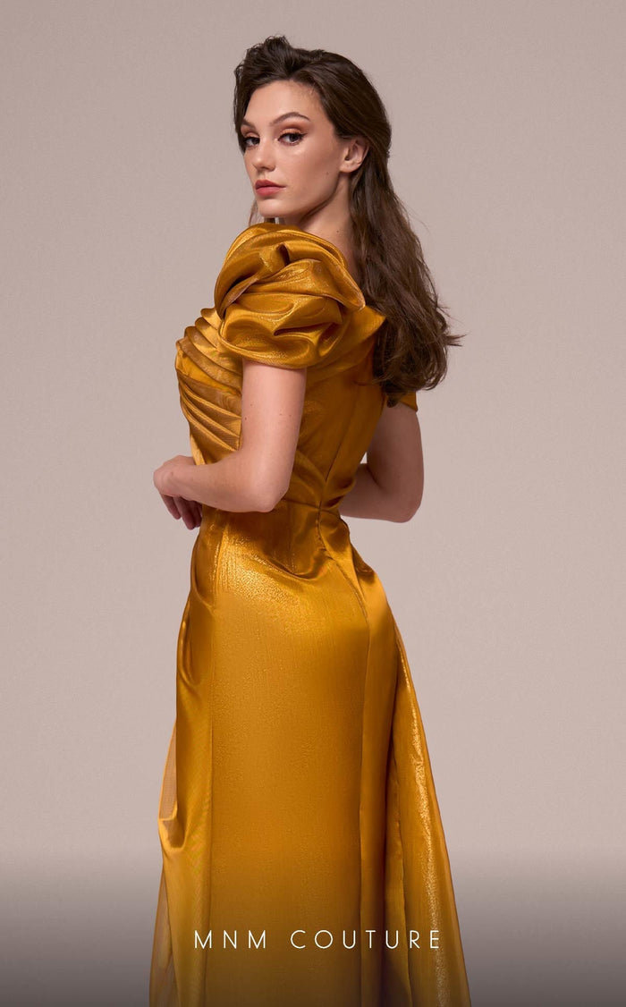 Fouad Sarkis F02884 Draped Off-Shoulder Gown