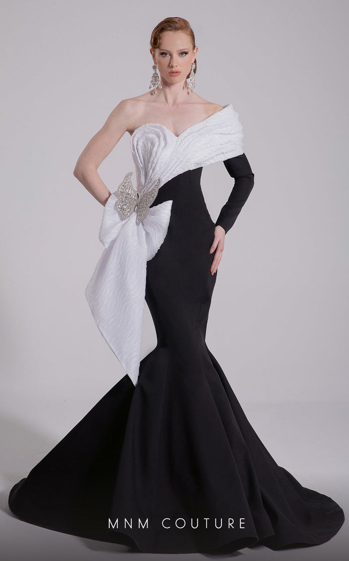 Fouad Sarkis F02907 One-Shoulder Mermaid Gown