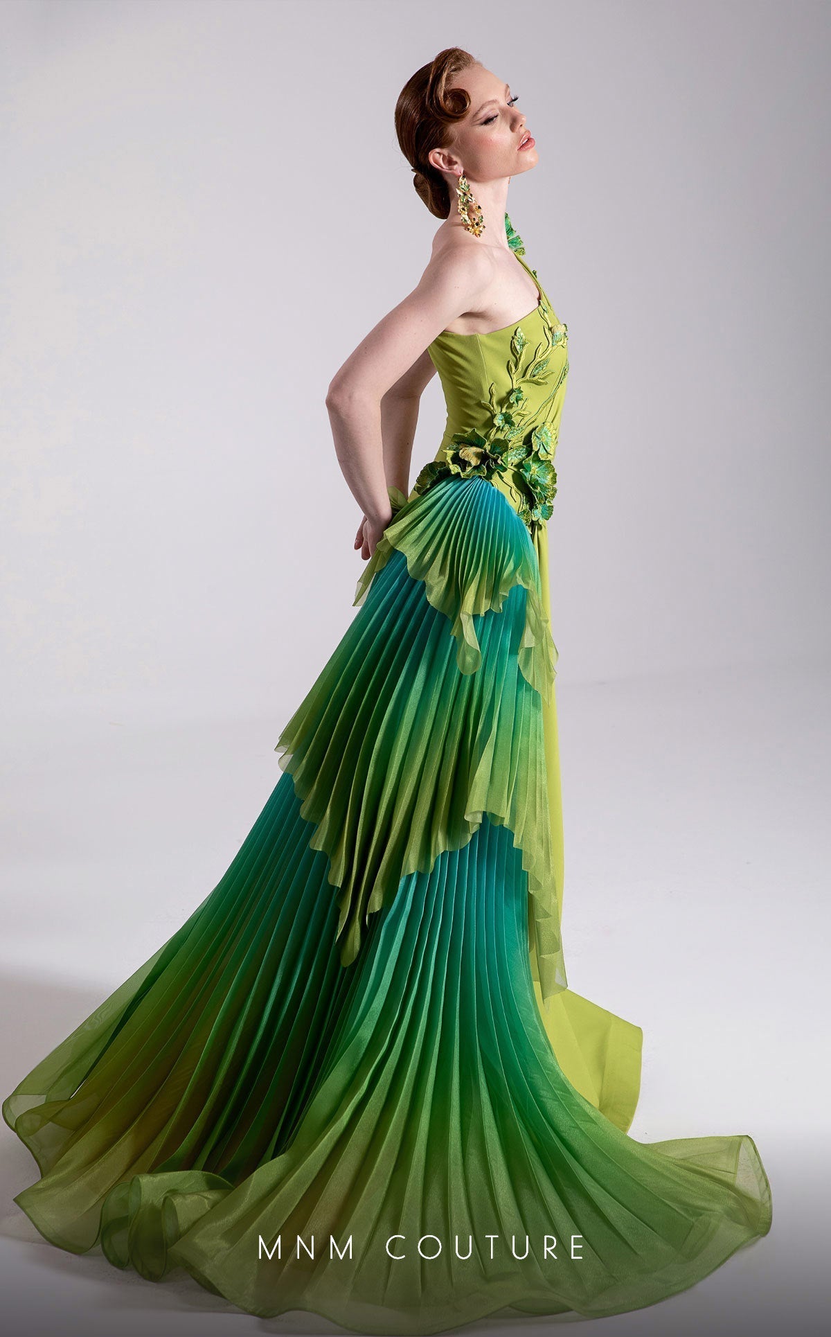 Fouad Sarkis F02911 One-Shoulder Open Back Couture Gown