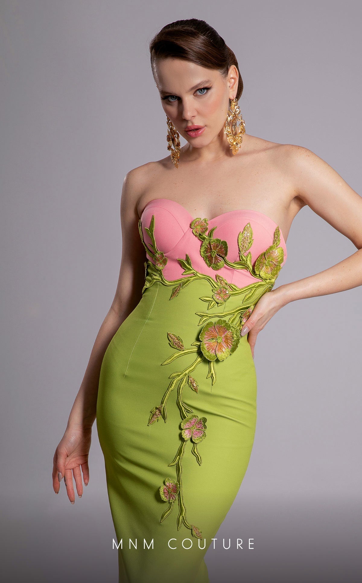 Fouad Sarkis F02917 Strapless Gown with Detachable Cape