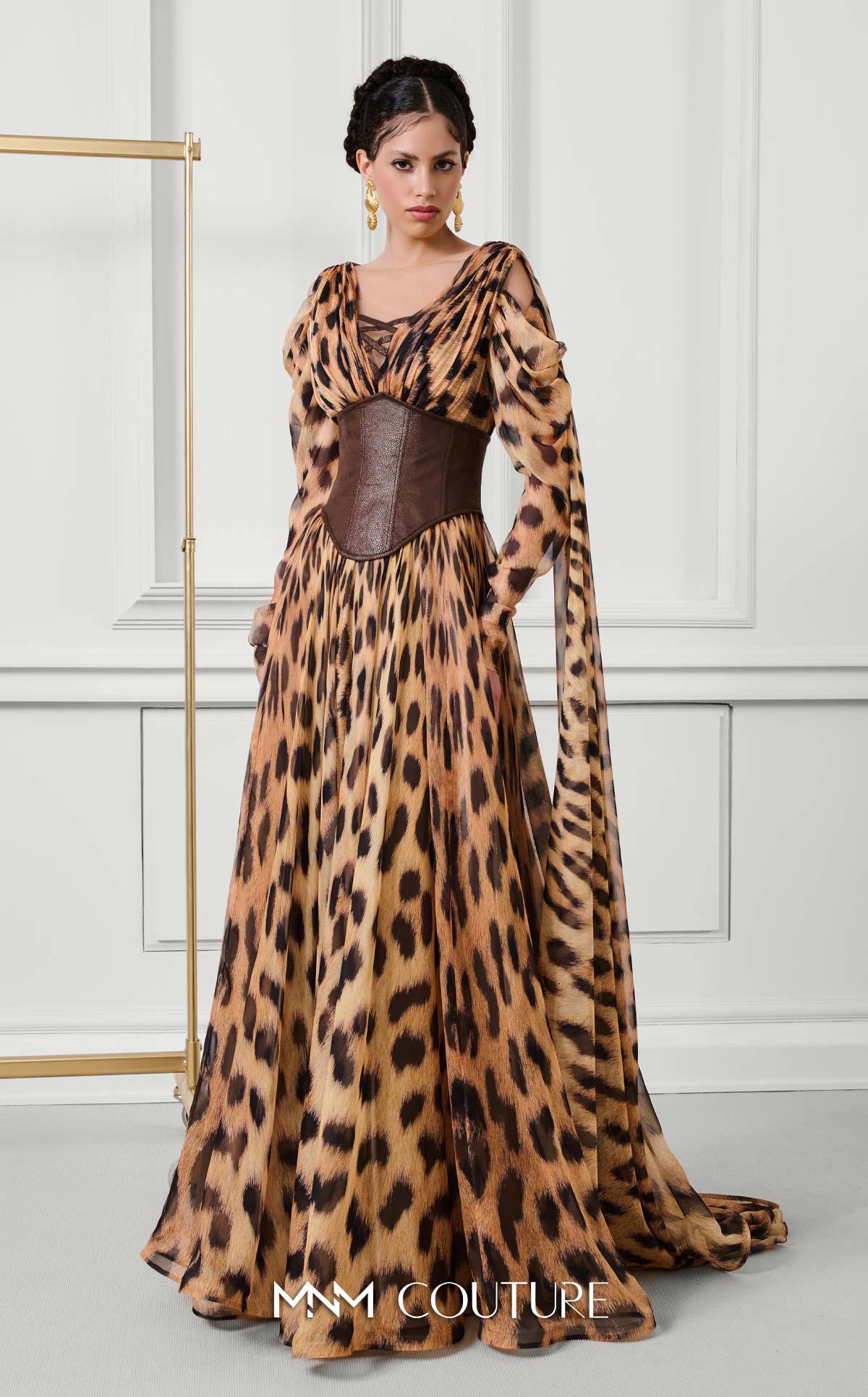 Fouad Sarkis F02921 Round Neck Evening Gown