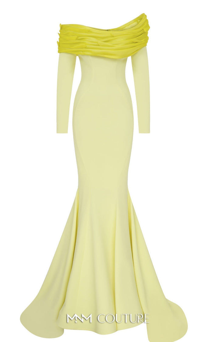 Fouad Sarkis Off-Shoulder Mermaid Gown in Fuchsia