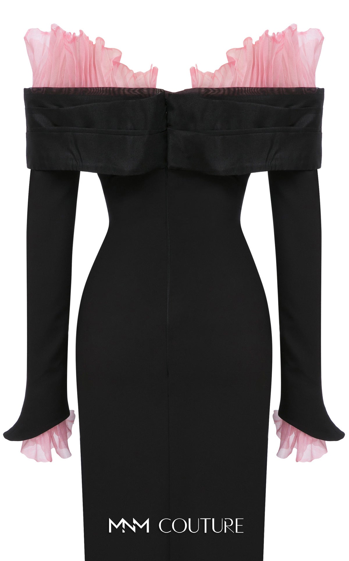 Fouad Sarkis F02941 Long Sleeve V-Neck Gown