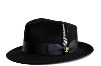 Bruno Capelo New Yorker Wool Felt Fedora Grey/Black